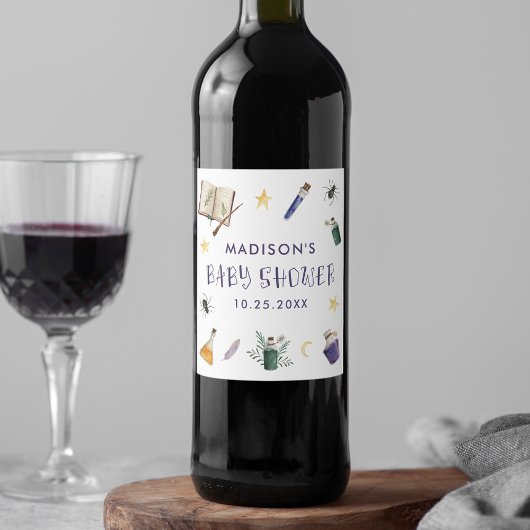 Whimsical Magic Potions Halloween Baby shower Wijn Etiket