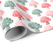 Whimsical Magic Schattige Kleurrijke Paddestoel Cadeaupapier (Rol Hoek)