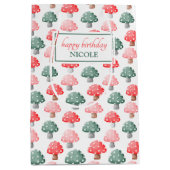 Whimsical Magic Schattige Kleurrijke Paddestoel Medium Cadeauzakje (Voorkant)