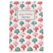 Whimsical Magic Schattige Kleurrijke Paddestoel Medium Cadeauzakje (Achterkant)