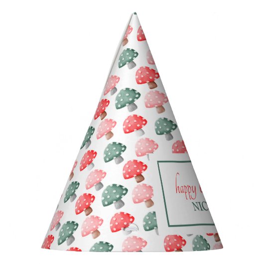 Whimsical Magic Schattige Kleurrijke Paddestoel Ve Feesthoedjes (Links)