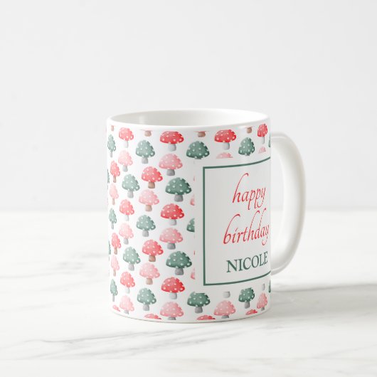 Whimsical Magic Schattige Kleurrijke Paddestoel Ve Koffiemok (Voorkant rechts)