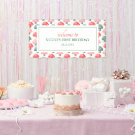 Whimsical Magic Schattige Kleurrijke Paddestoel Ve Spandoek