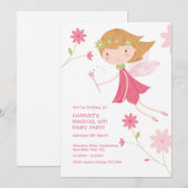 Whimsical Magical Fairy Birthday Invitation Kaart (Voorkant / Achterkant)