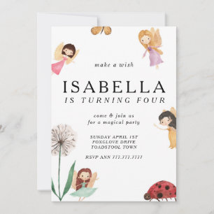 Whimsical Magical Fairy Birthday Invitation Kaart