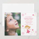 Whimsical Magical Fairy verjaardagsuitnodiging met Kaart (Voorkant / Achterkant)