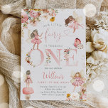 Whimsical Magical Floral Fairy 1e verjaardag Kaart<br><div class="desc">Whimsical Magical Floral Fairy 1st Birthday Party Invitation Alle design zijn © PIXEL PERFECTION PARTY LTD</div>
