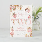 Whimsical Magical Floral Fairy 2e verjaardag Kaart (Staand voorkant)
