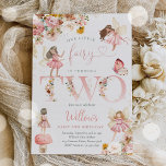 Whimsical Magical Floral Fairy 2e verjaardag Kaart<br><div class="desc">Whimsical Magical Floral Fairy 2e verjaardag Party Invitation Alle design zijn © PIXEL PERFECTION PARTY LTD</div>