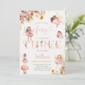 Whimsical Magical Floral Fairy 3rd Birthday Kaart (Staand voorkant)
