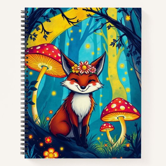 Whimsical Magical Forest Design / Schattigee vos Notitieboek (Voorkant)