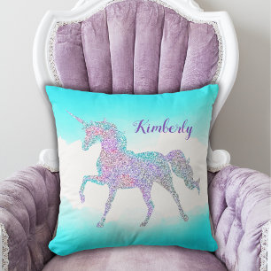 Whimsical Magical Glitter Unicorn Kussen
