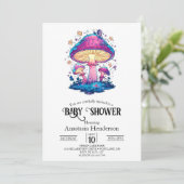 Whimsical Magical Mushroom Baby shower Kaart (Staand voorkant)