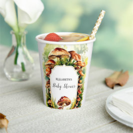 Whimsical Magical Mushroom Baby shower Papieren Bekers