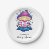 Whimsical Magical Mushroom Baby shower Papieren Bordje (Voorkant)