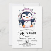 Whimsical Magical Penguin Baby shower Kaart (Voorkant)
