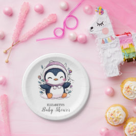 Whimsical Magical Penguin Baby shower Papieren Bordje
