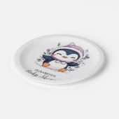Whimsical Magical Penguin Baby shower Papieren Bordje (Gekanteld)