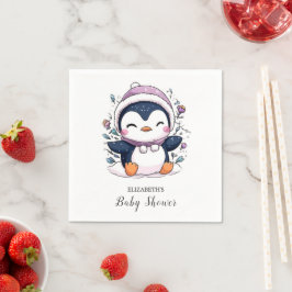 Whimsical Magical Penguin Baby shower Servet