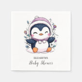 Whimsical Magical Penguin Baby shower Servet (Voorkant)