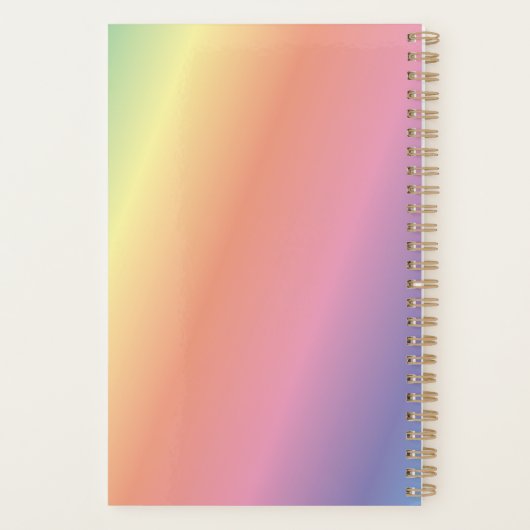 Whimsical Magical Rainbow Unicorn, gepersonaliseer Planner (Achterkant)