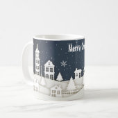 Whimsical Magical Snow Xmas Chic Blue Coffee-Mok Koffiemok (Voorkant links)