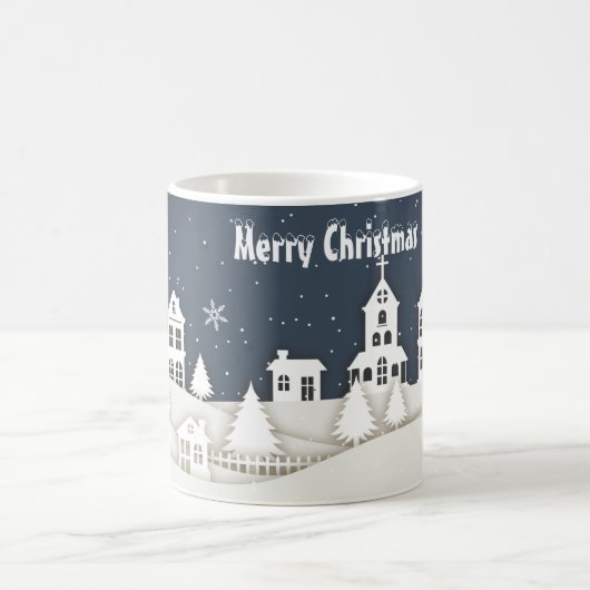 Whimsical Magical Snow Xmas Chic Blue Coffee-Mok Koffiemok (Center)