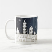 Whimsical Magical Snow Xmas Chic Blue Coffee-Mok Koffiemok (Links)
