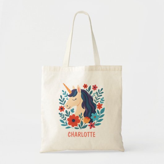 Whimsical Magical Unicorn gepersonaliseerd Tote Bag (Voorkant)