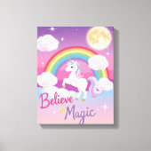 Whimsical Magical Unicorn Illustration Canvas Afdruk (Voorkant)