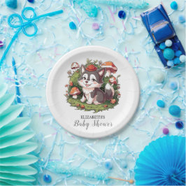 Whimsical Magical Wolf Baby shower Papieren Bordje