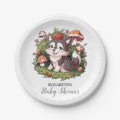 Whimsical Magical Wolf Baby shower Papieren Bordje (Voorkant)