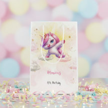 Whimsical magie roze dabbing eenhoorn kinderen ver