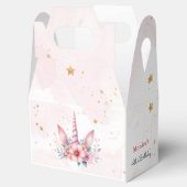 Whimsical magie roze eenhoorn kinderen verjaardag bedankdoosjes (Geopend)