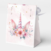 Whimsical magie roze eenhoorn kinderen verjaardag bedankdoosjes (Achterkant)