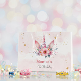 Whimsical magie roze eenhoorn kinderen verjaardag groot cadeauzakje