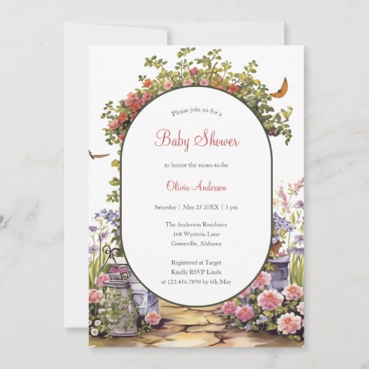 Whimsical magische betoverde tuin Baby shower Kaart (Voorkant)