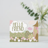 Whimsical magische dorpstuin briefkaart (Staand voorkant)