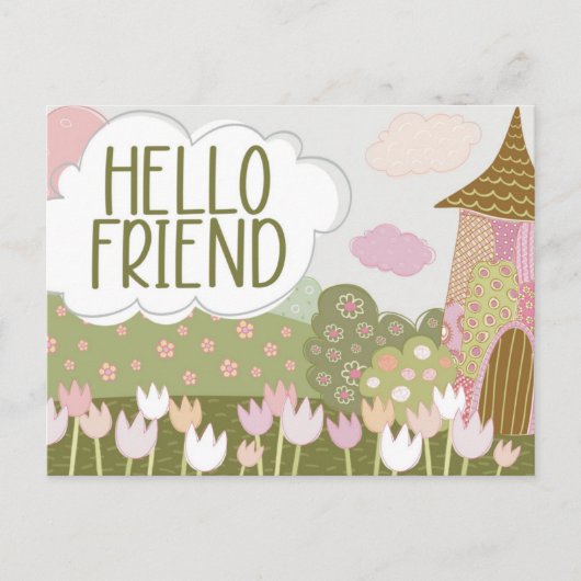 Whimsical magische dorpstuin briefkaart (Voorkant)