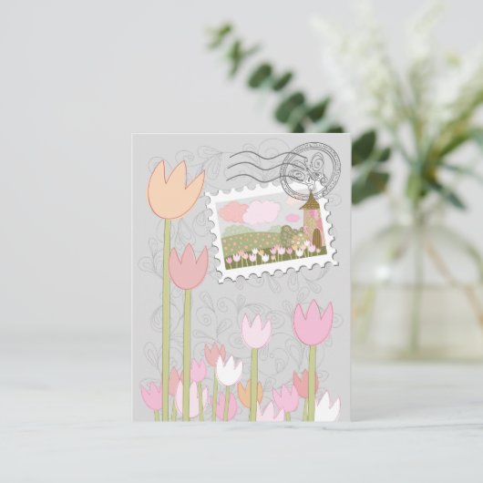 Whimsical magische dorpstuin briefkaart (Staand voorkant)