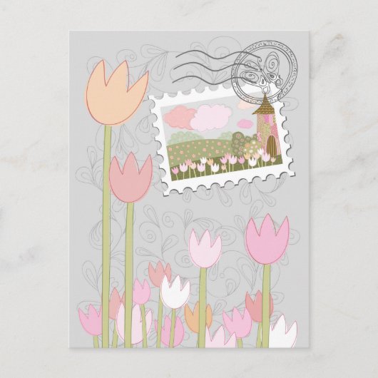 Whimsical magische dorpstuin briefkaart (Voorkant)