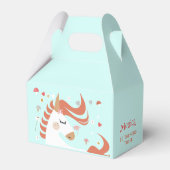 Whimsical magische eenhoorn kinderen verjaardag bedankdoosjes (Achterkant)