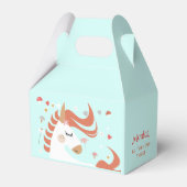 Whimsical magische eenhoorn kinderen verjaardag bedankdoosjes (Voorkant Zijde)