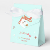 Whimsical magische eenhoorn kinderen verjaardag bedankdoosjes (Voorkant Zijde)