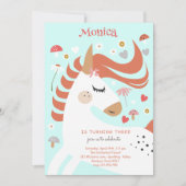 Whimsical magische eenhoorn kinderen verjaardag kaart (Voorkant)