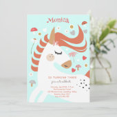 Whimsical magische eenhoorn kinderen verjaardag kaart (Staand voorkant)