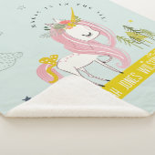 Whimsical Magische Eenhoorn Roze Aqua Blauwgroen P Sherpa Deken (3/4)