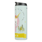 Whimsical Magische Eenhoorn Roze Aqua Prinses Kind Thermosbeker (Geroteerd rechts)