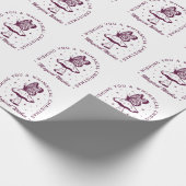 Whimsical magische kerst paarse esthetiek cadeaupapier (Hoek)