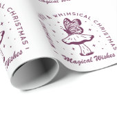 Whimsical magische kerst paarse esthetiek cadeaupapier (Rol Hoek)